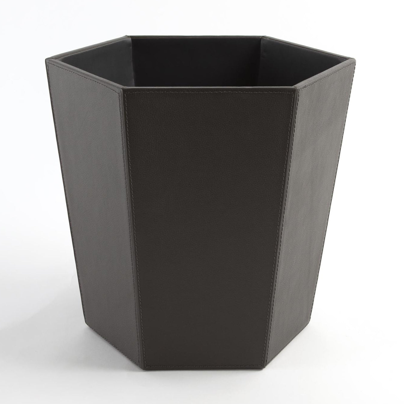 Global Views Tiffany Leather Wastebasket