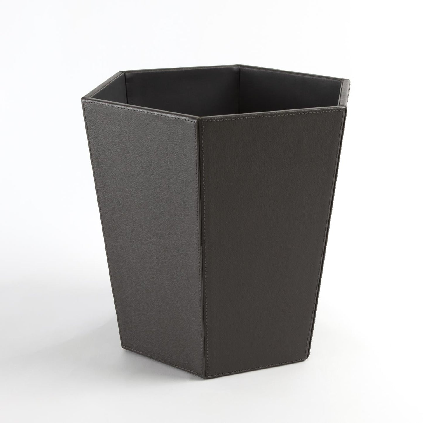 Global Views Tiffany Leather Wastebasket