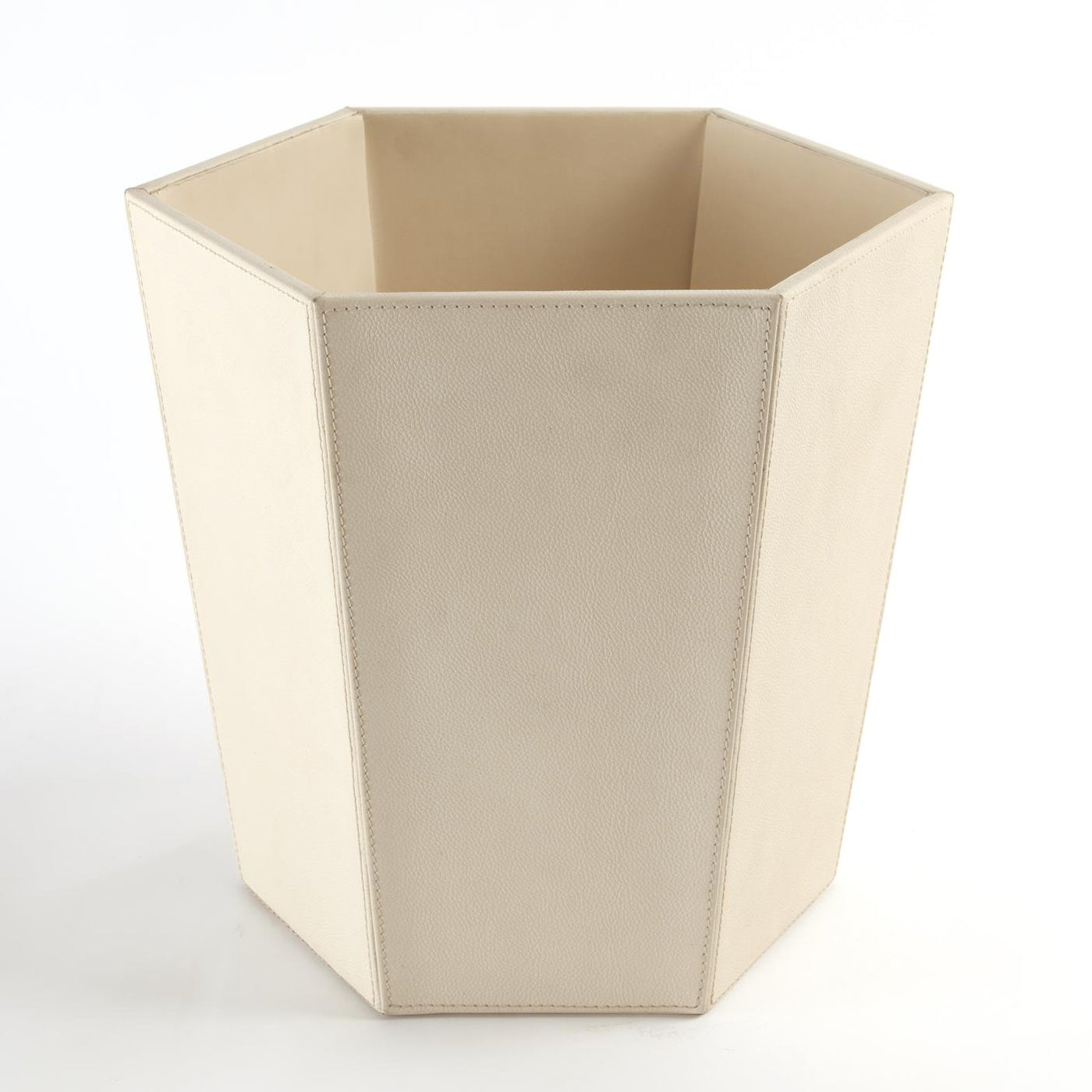 Global Views Tiffany Leather Wastebasket