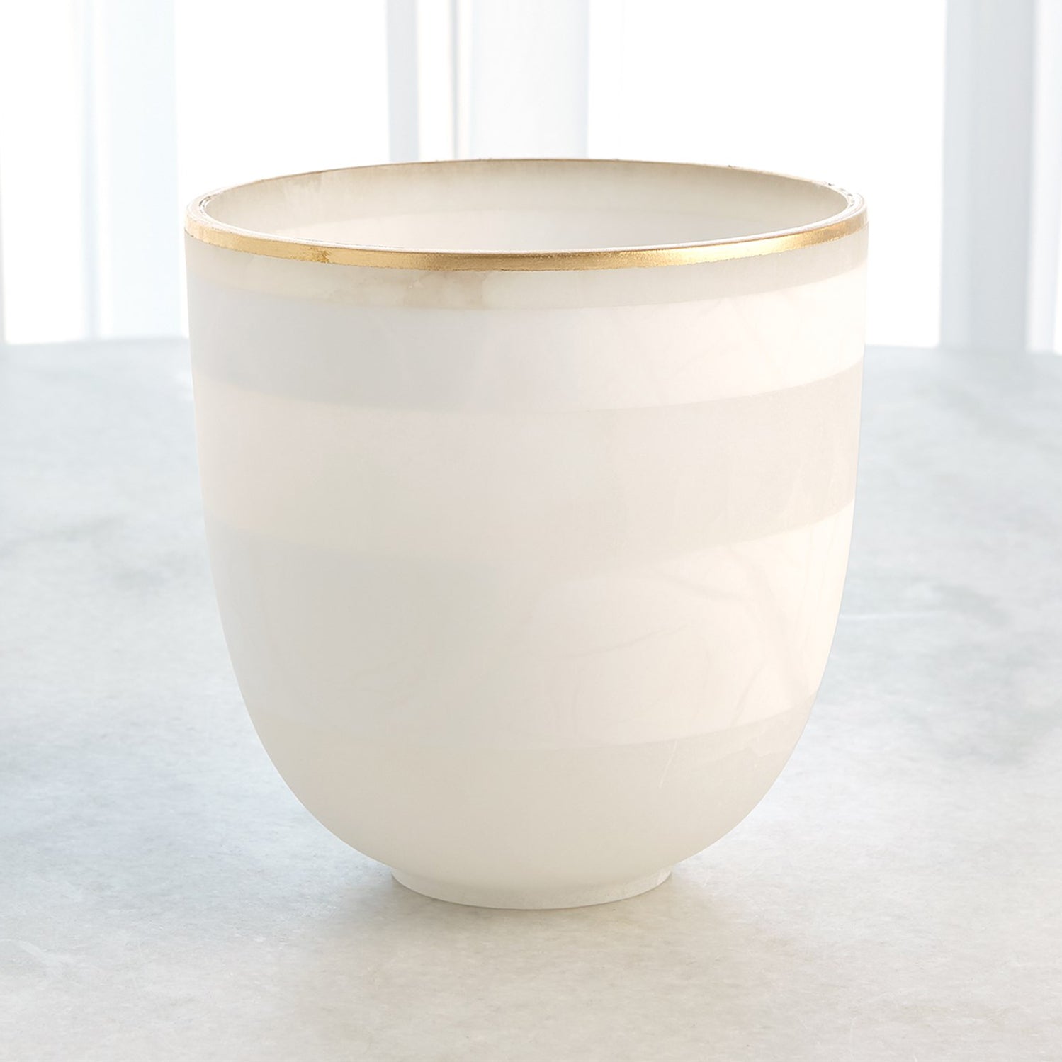 Global Views Striped Alabaster Bowl