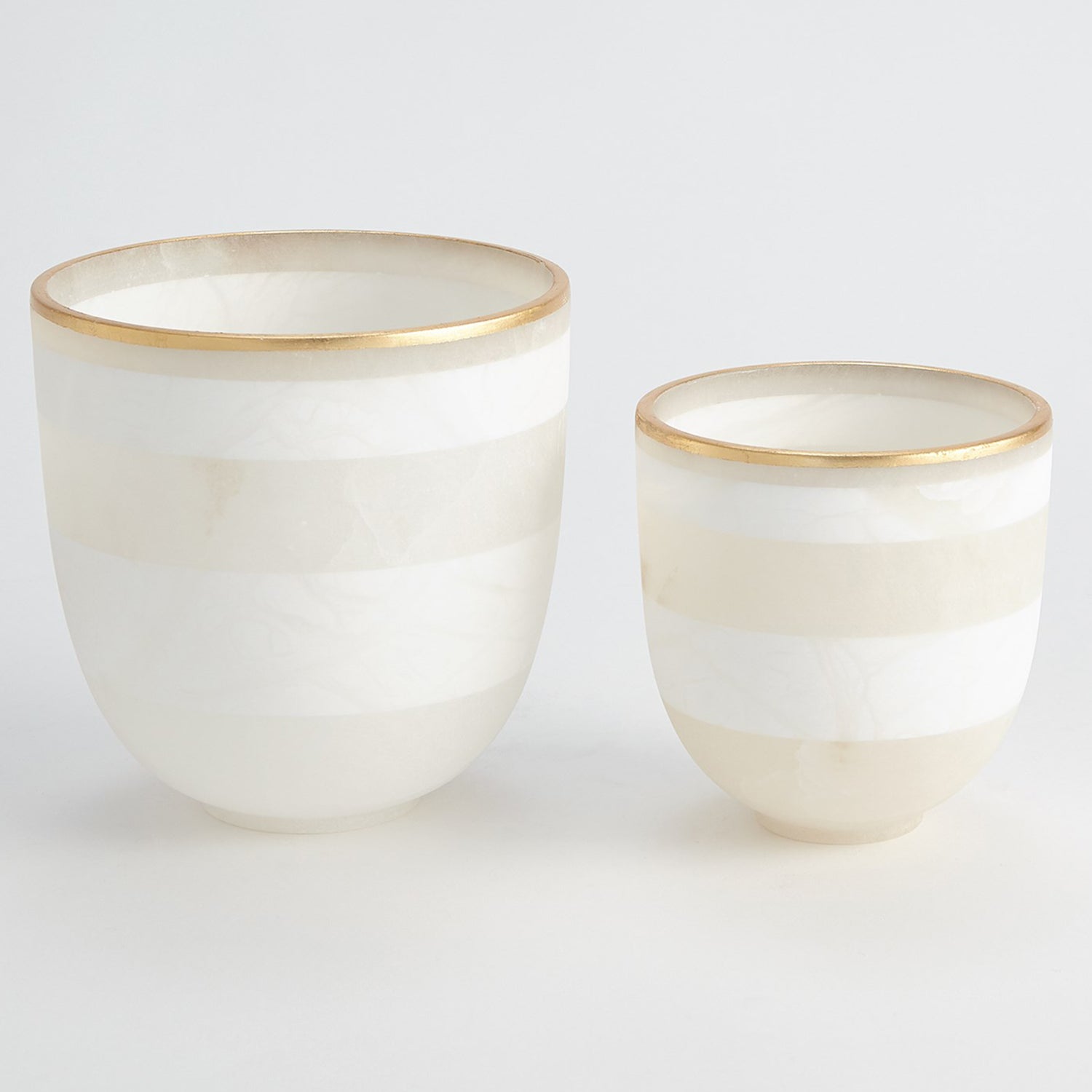 Global Views Striped Alabaster Bowl