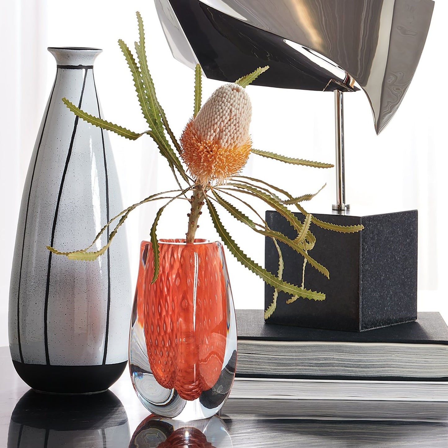 Global Views Triangular Bubbled Vase