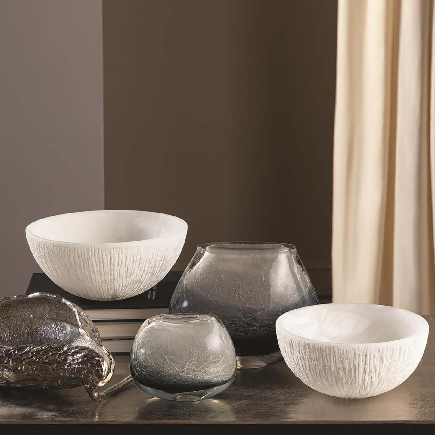 Global Views Chiseled Alabaster Bowl