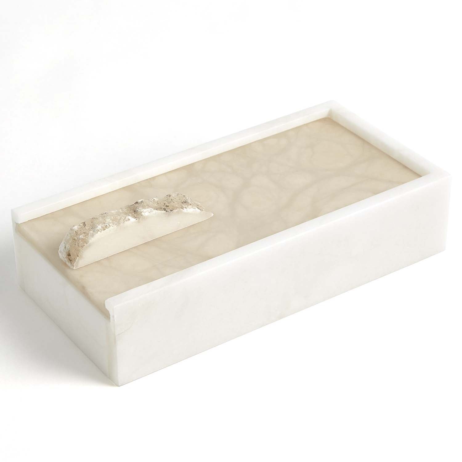 Global Views Alabaster Rock Finial Box