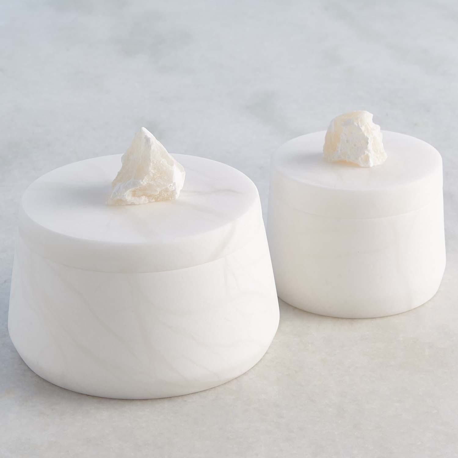 Global Views Alabaster Tapered Round Box