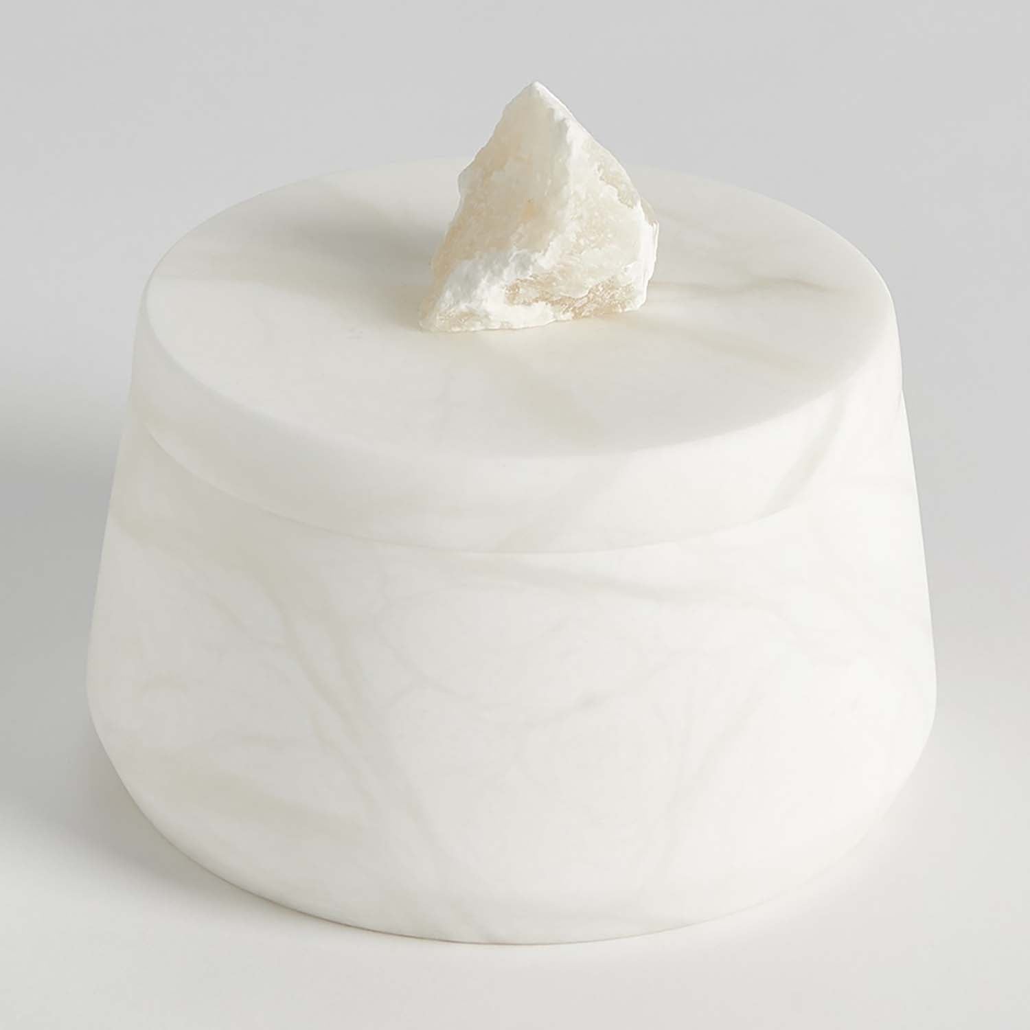 Global Views Alabaster Tapered Round Box