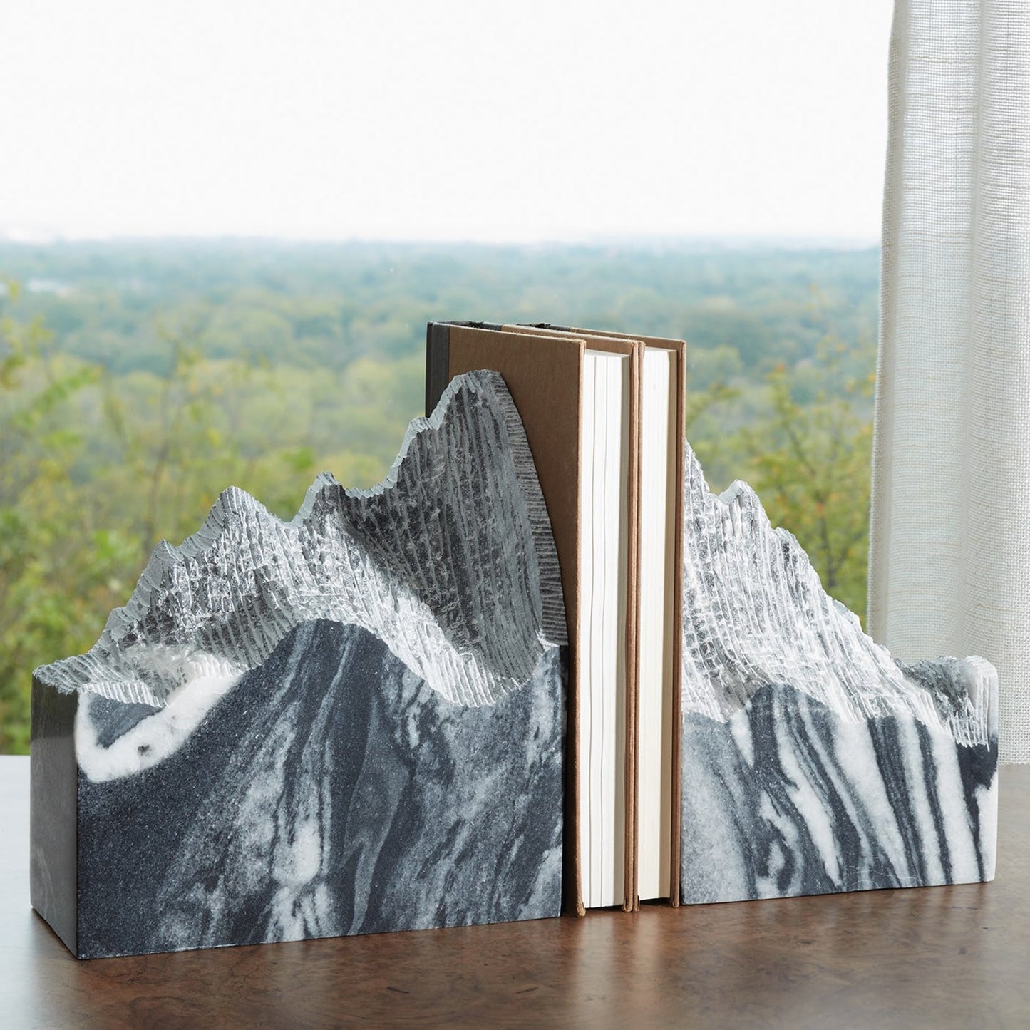 Global Views Pair Mountain Summit Bookend Set