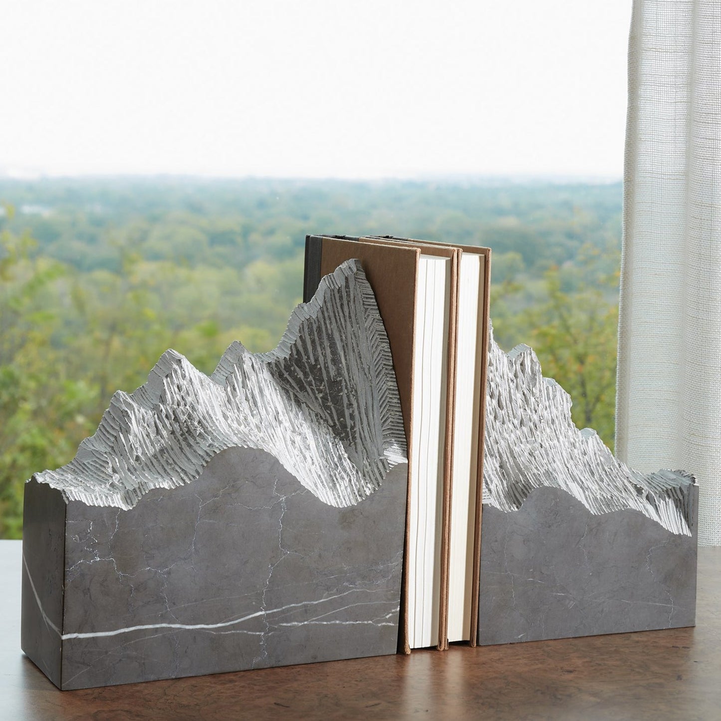 Global Views Pair Mountain Summit Bookend Set