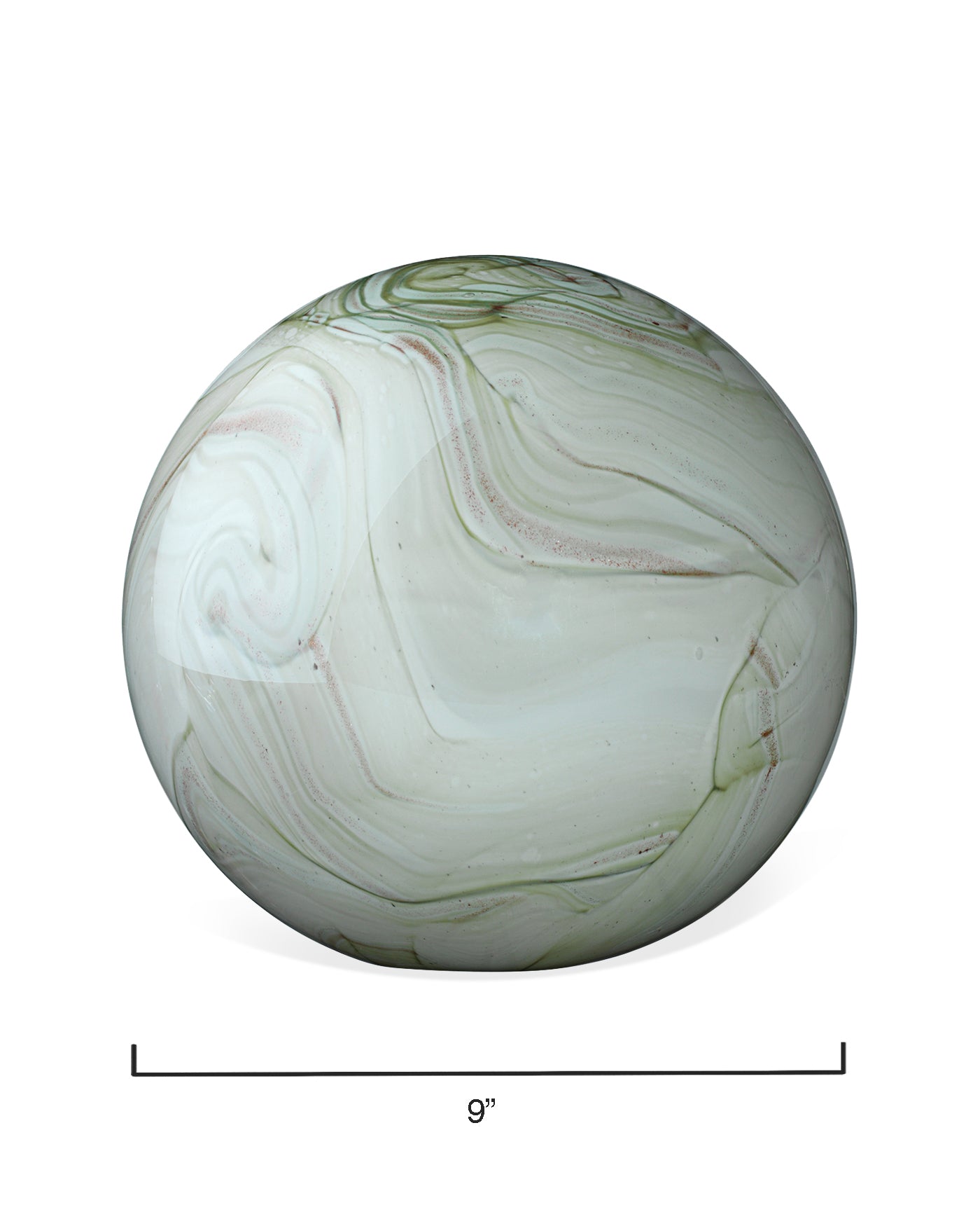 Sage Swirl Cosmos Glass Spheres (Set Of 2)