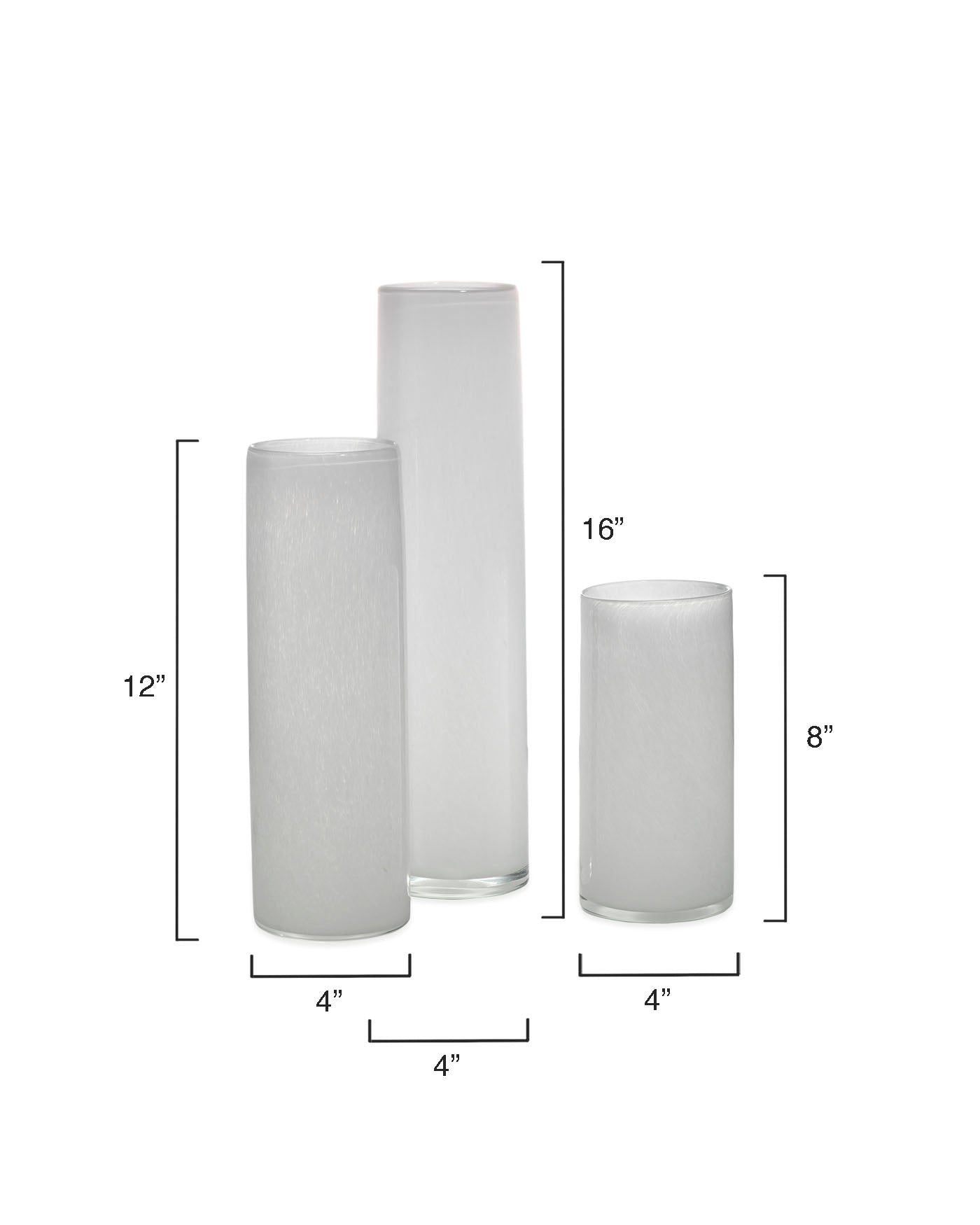 Gwendolyn Hand Blown Vases (Set Of 3) - White