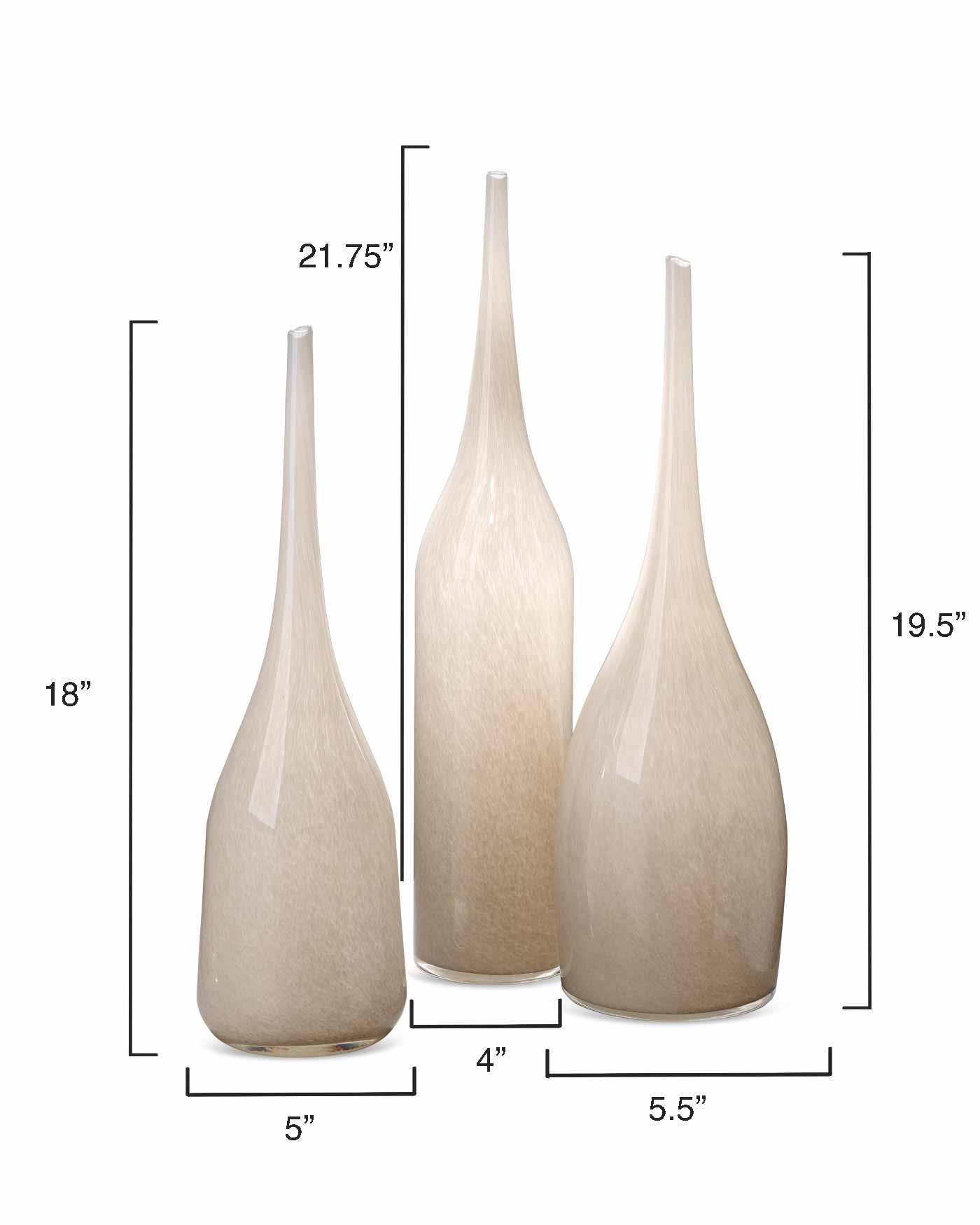 Pixie Vases Grey (Set Of 3)