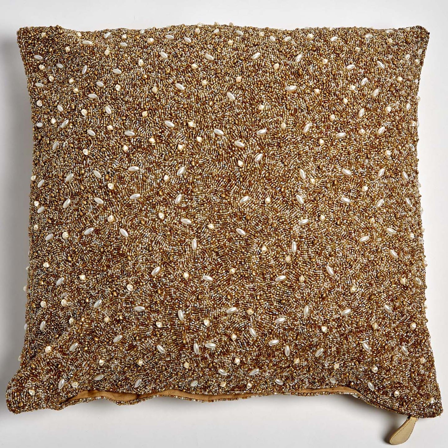 Global Views Golden Beaded Throw Pillow