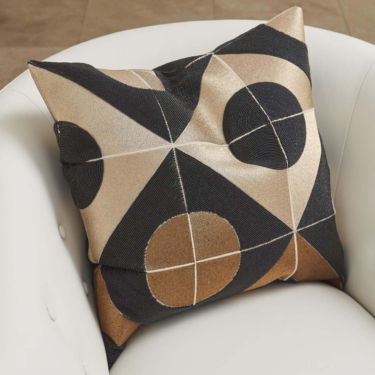 Global Views Circle Marquetry Throw Pillow