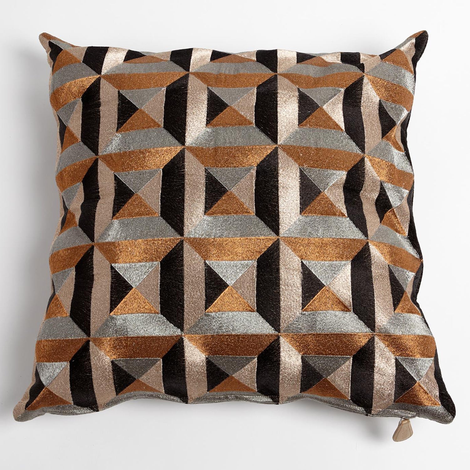 Global Views Triangle Marquetry Throw Pillow