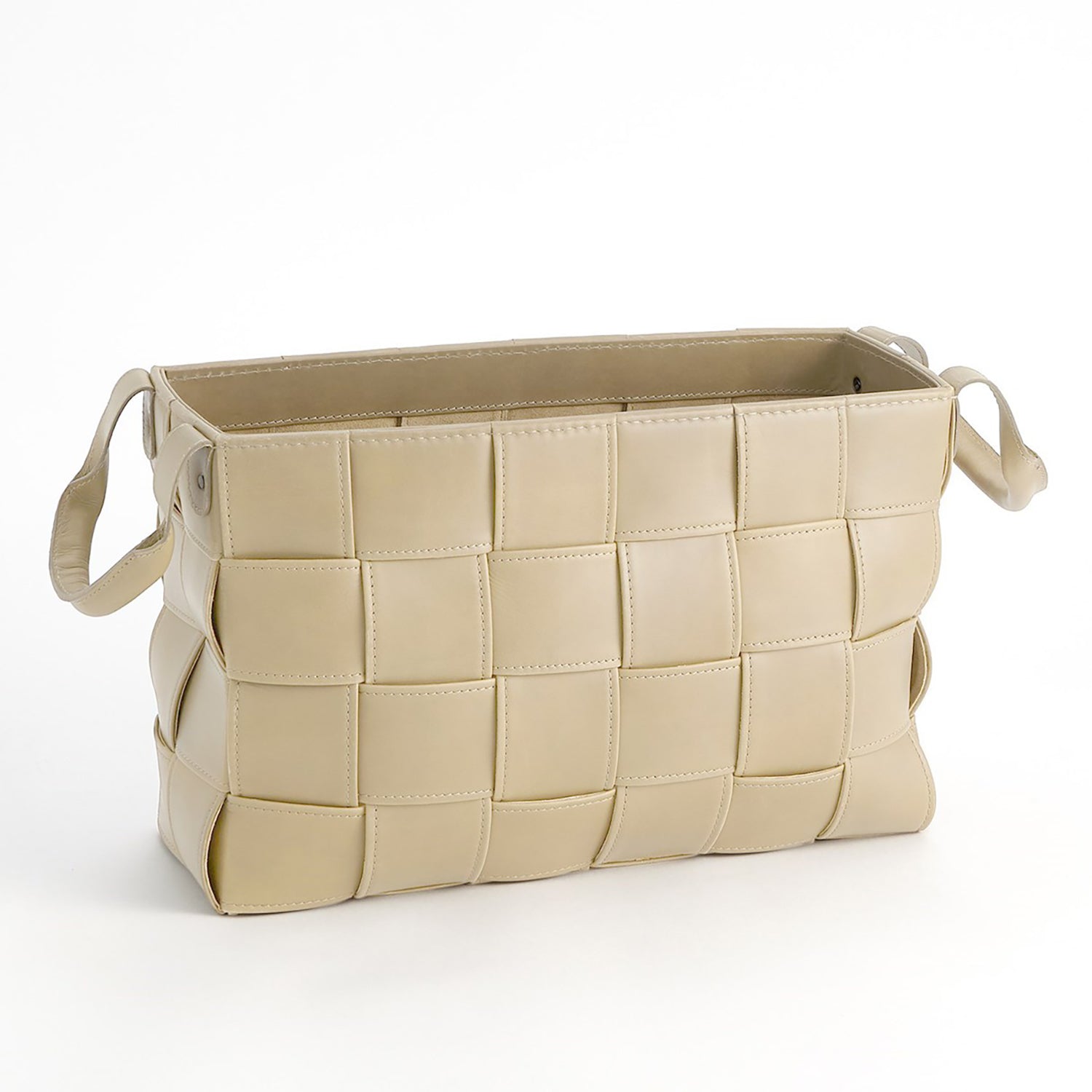 Global Views Soft Woven Leather Basket