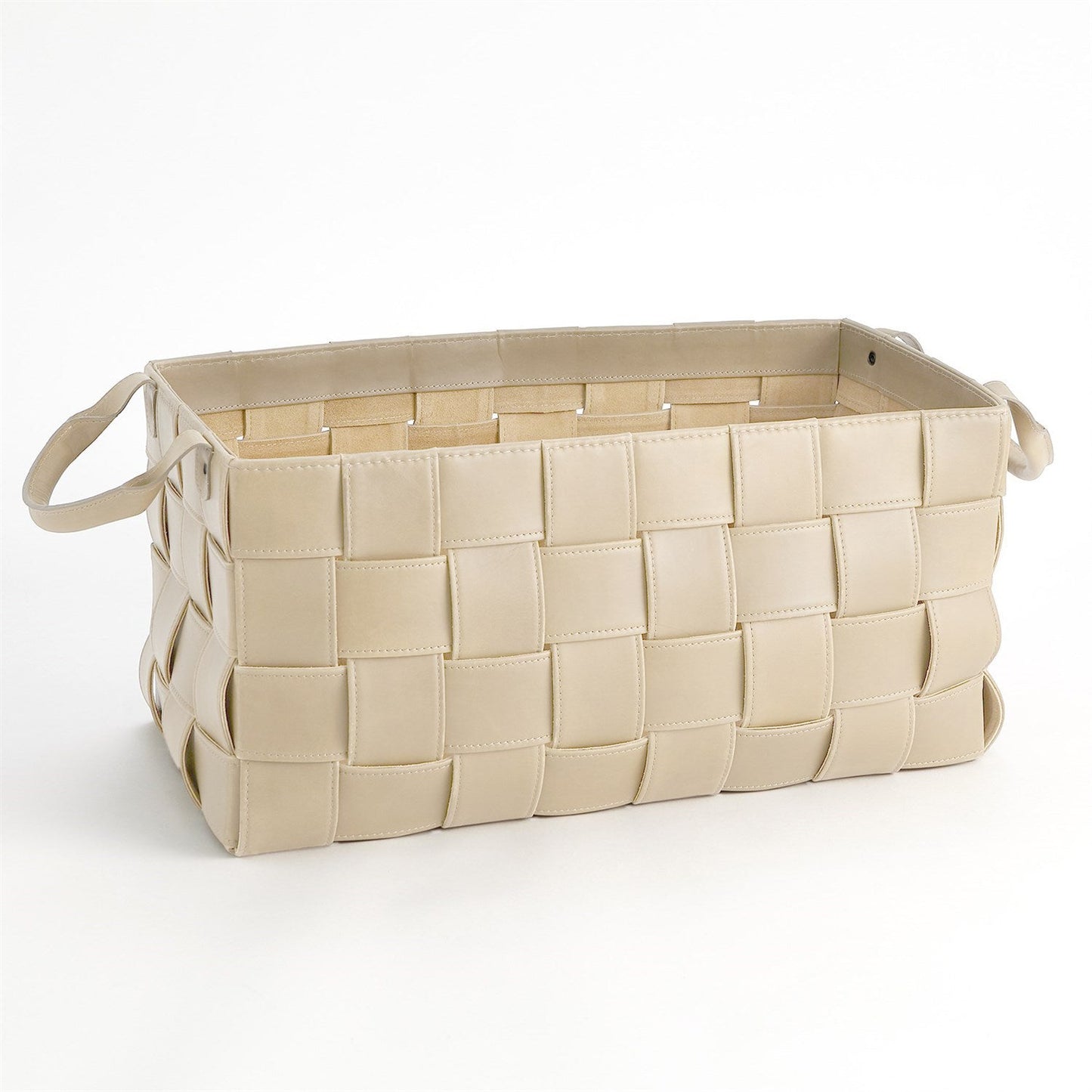 Global Views Soft Woven Leather Basket