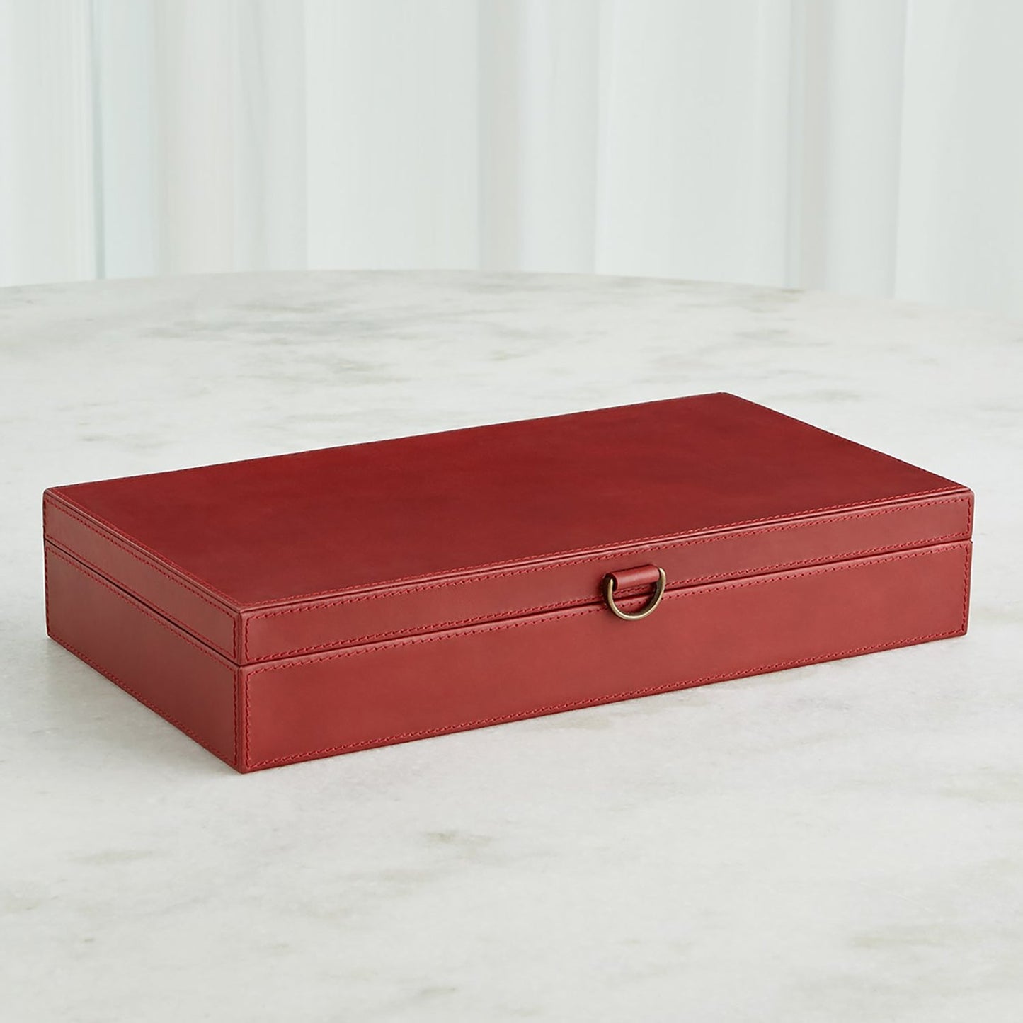 Global Views Marble Leather D Ring Box