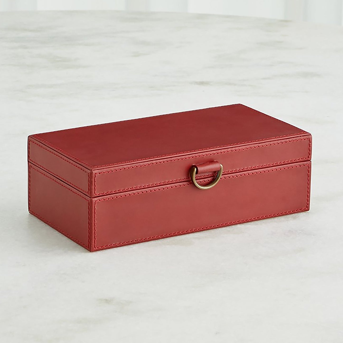 Global Views Marble Leather D Ring Box