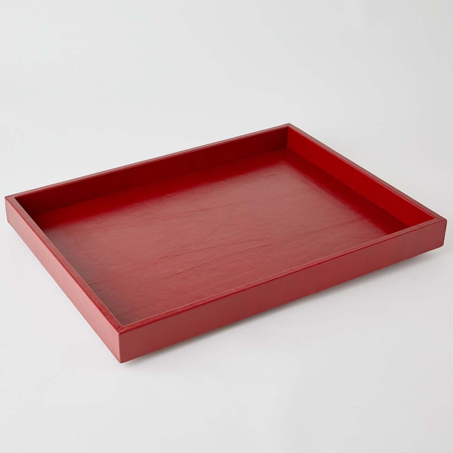 Global Views Deep Red Leather Tray