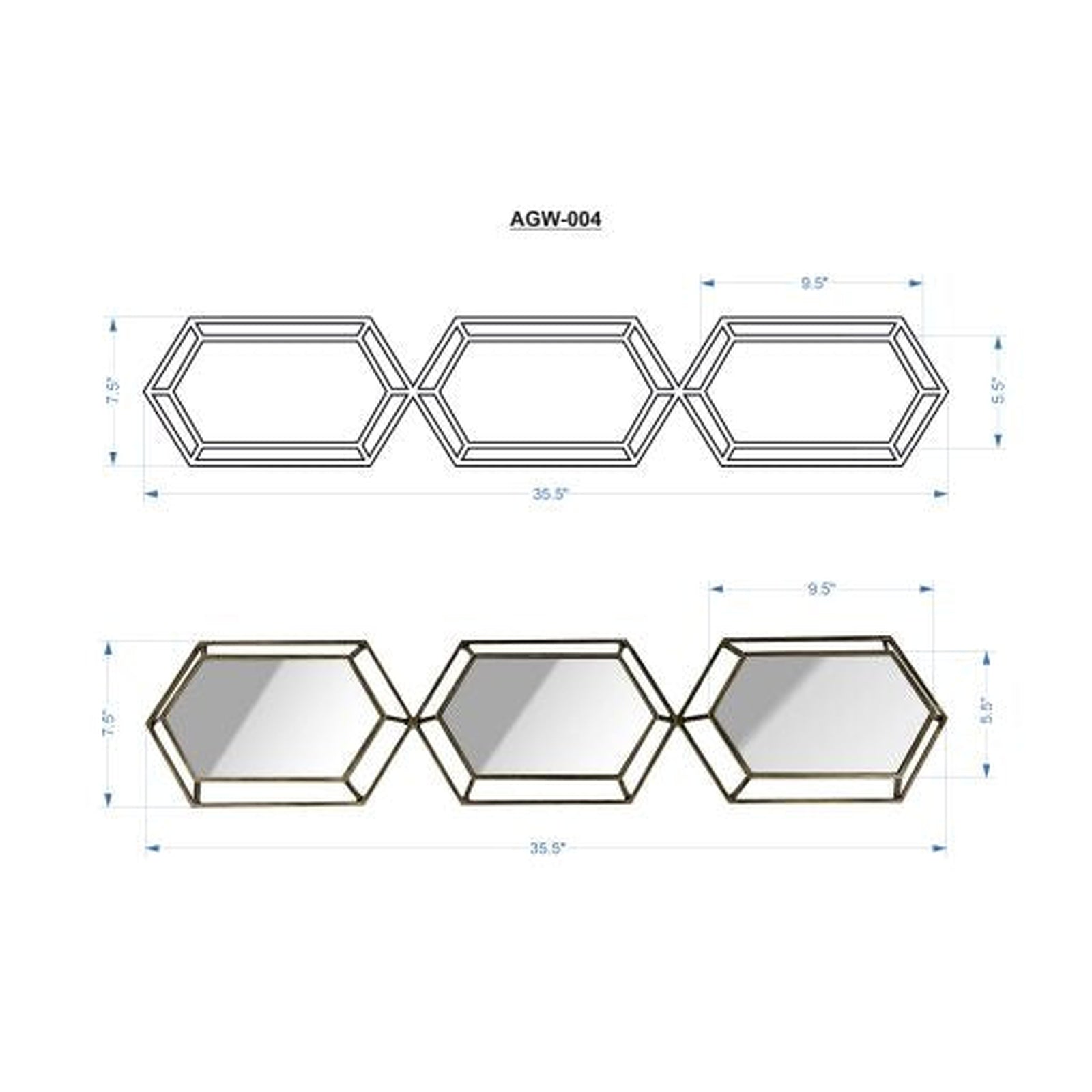 Surya Alpenglow Hexagonal Mirror