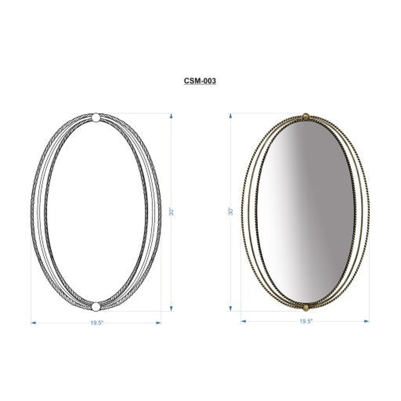 Surya Chasm Oval Mirror