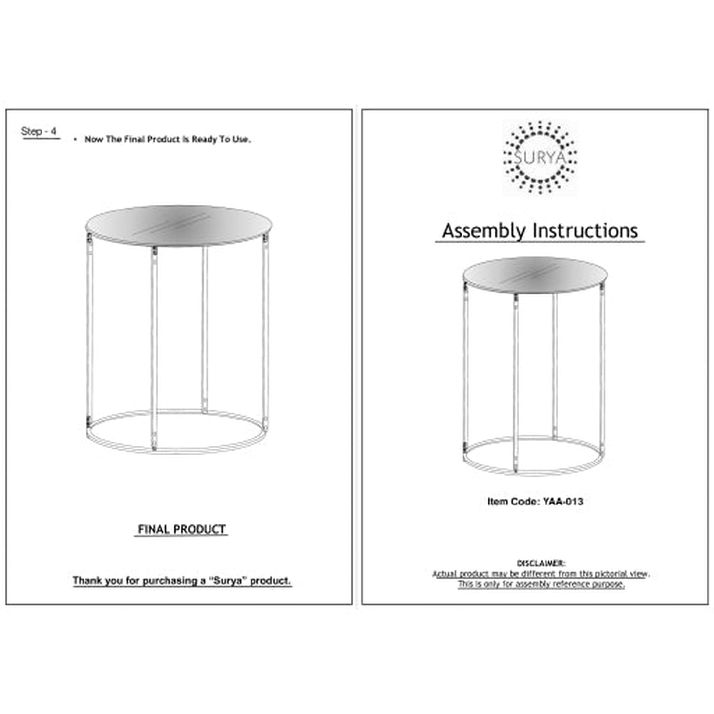 Surya Aryaa Round End Table