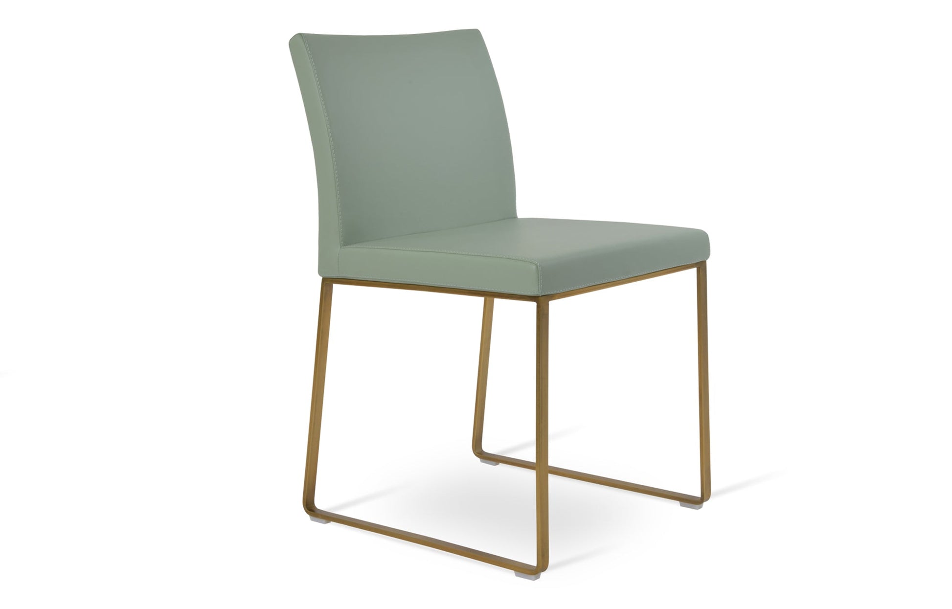 Aria Sled Wire Dining Chair-Leather