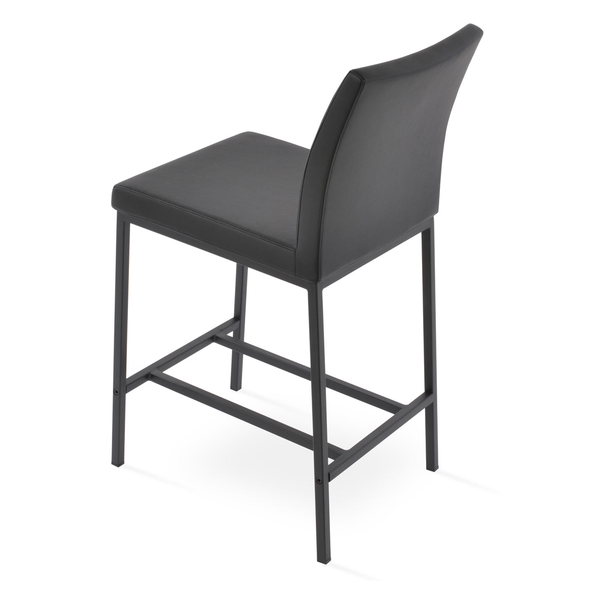 Aria Metal Bar Stool-Leather