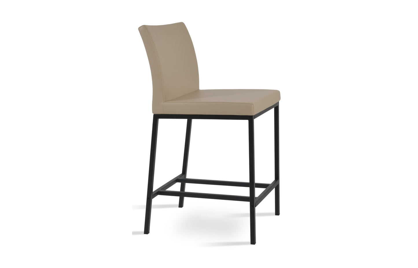 Aria Metal Bar Stool-Leather