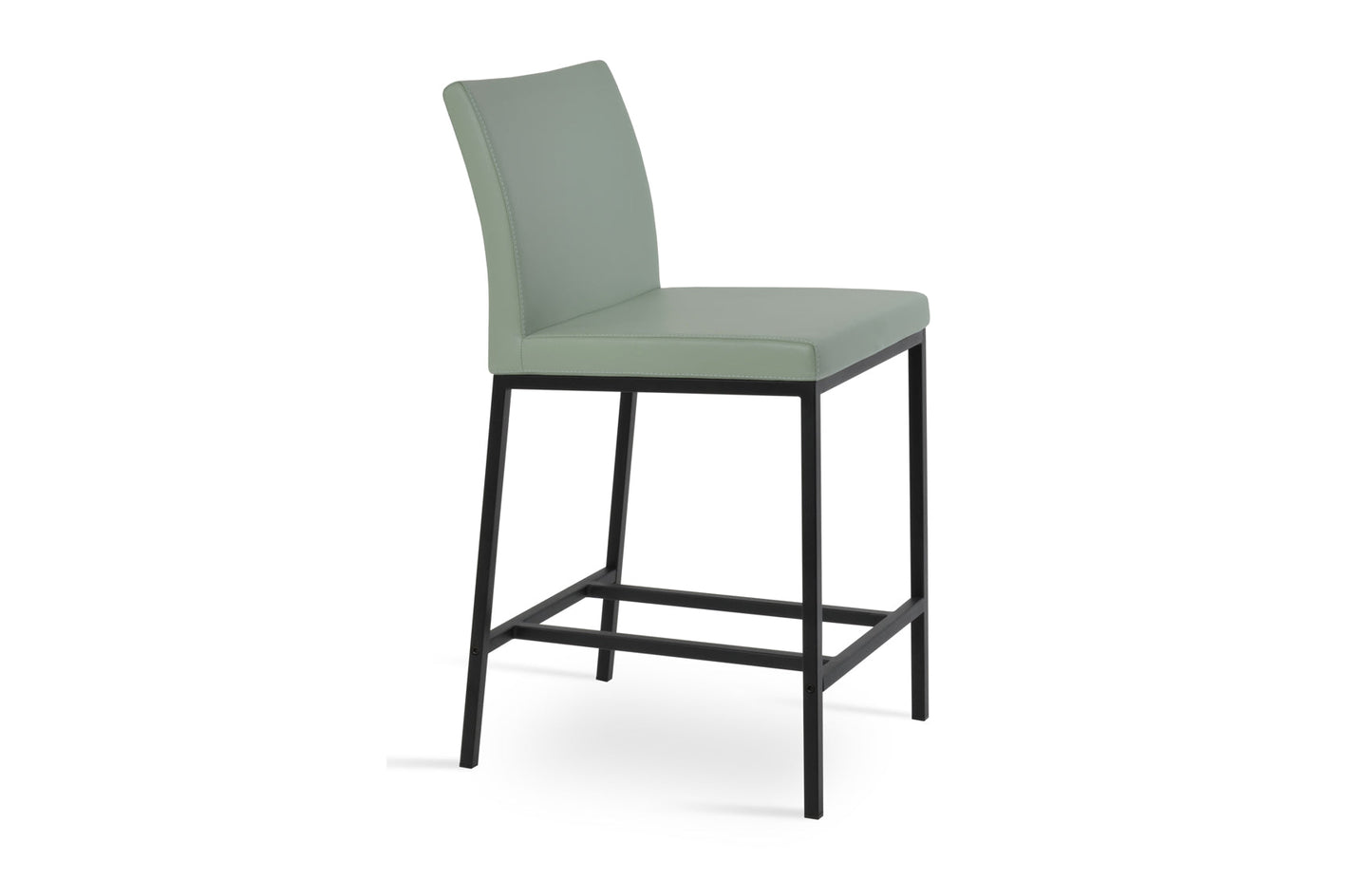 Aria Metal Bar Stool-Leather