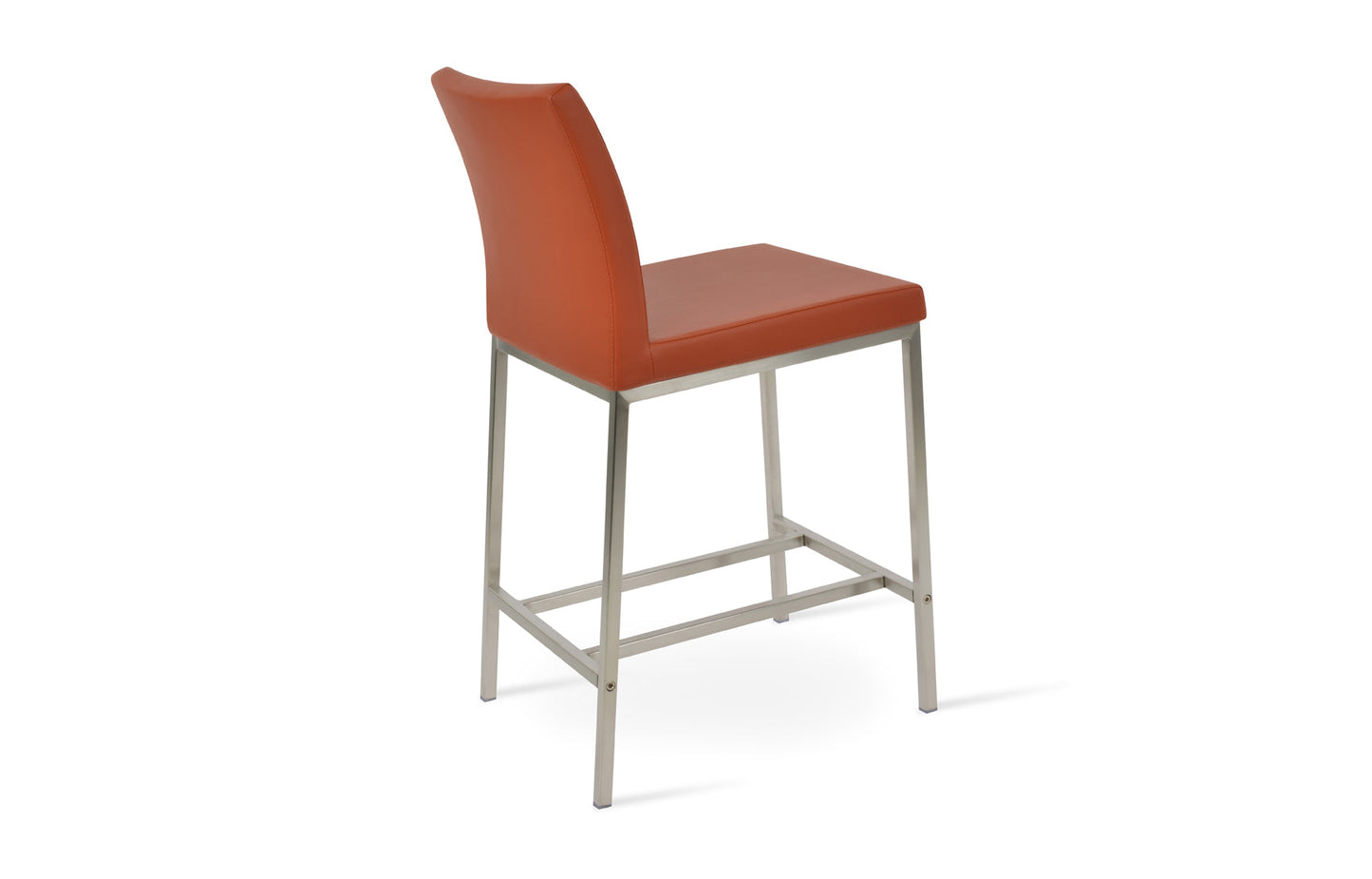 Aria Metal Bar Stool-Leather