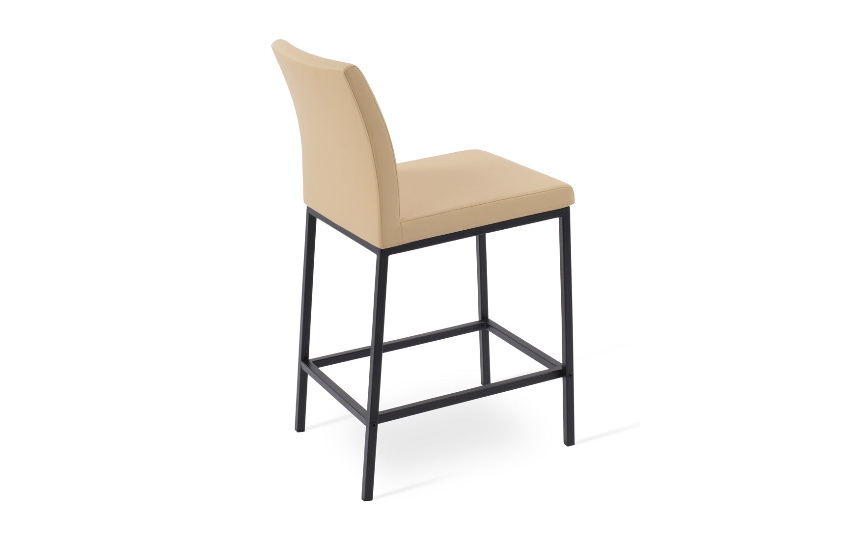 Aria Metal Bar Stool-Leather