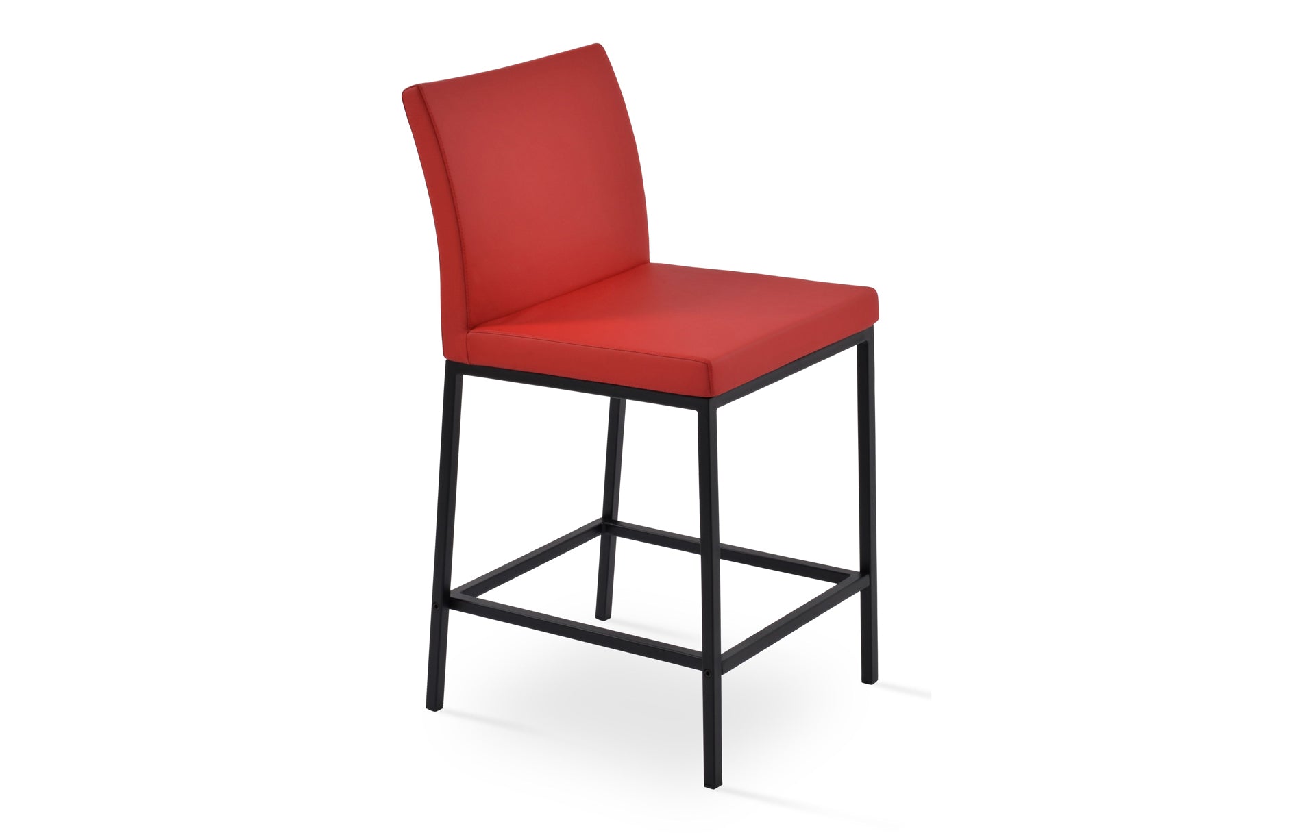 Aria Metal Counter Stool-Leather