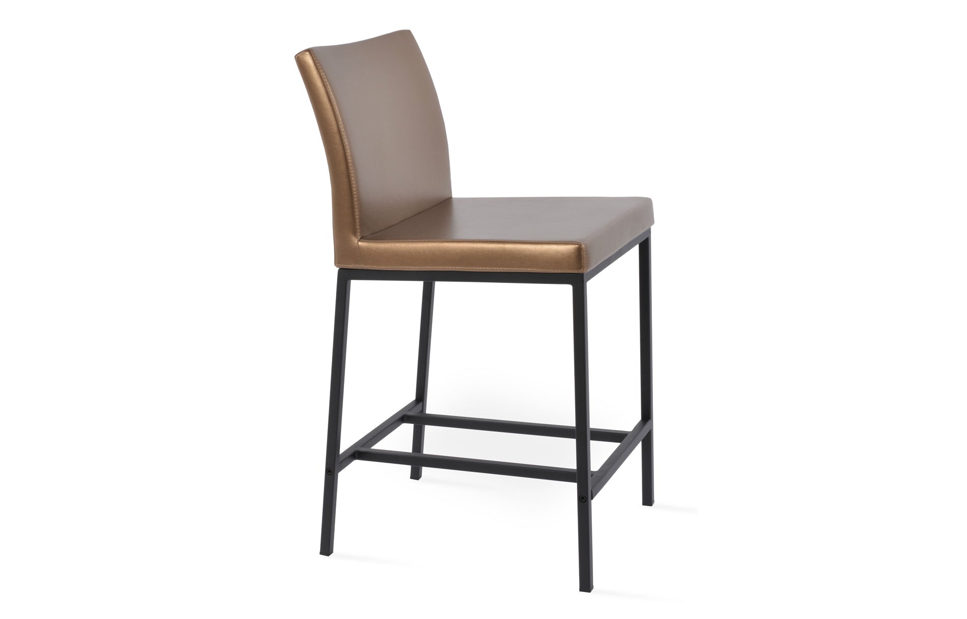 Aria Metal Counter Stool-Leather