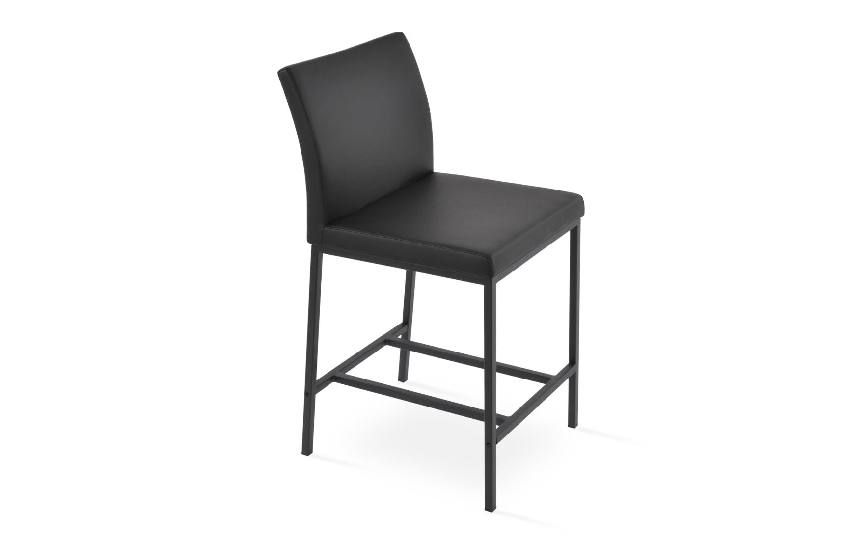 Aria Metal Counter Stool-Leather