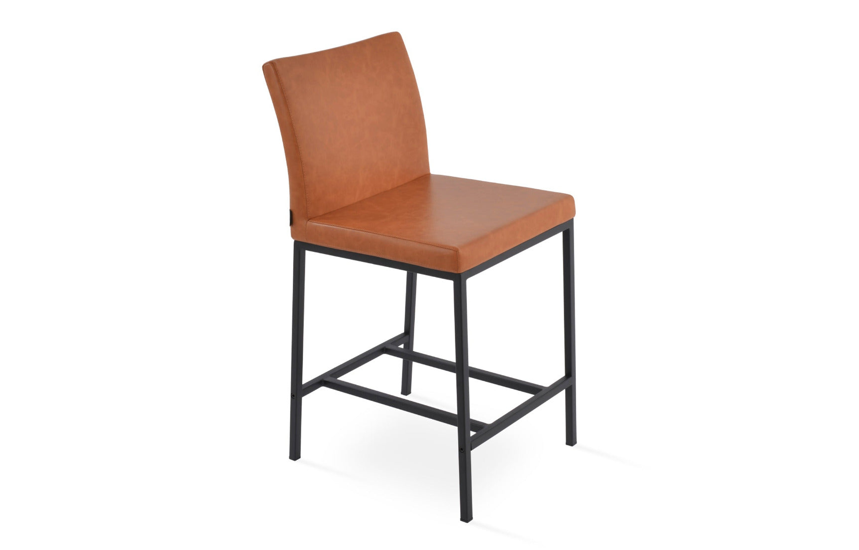 Aria Metal Counter Stool-Leather