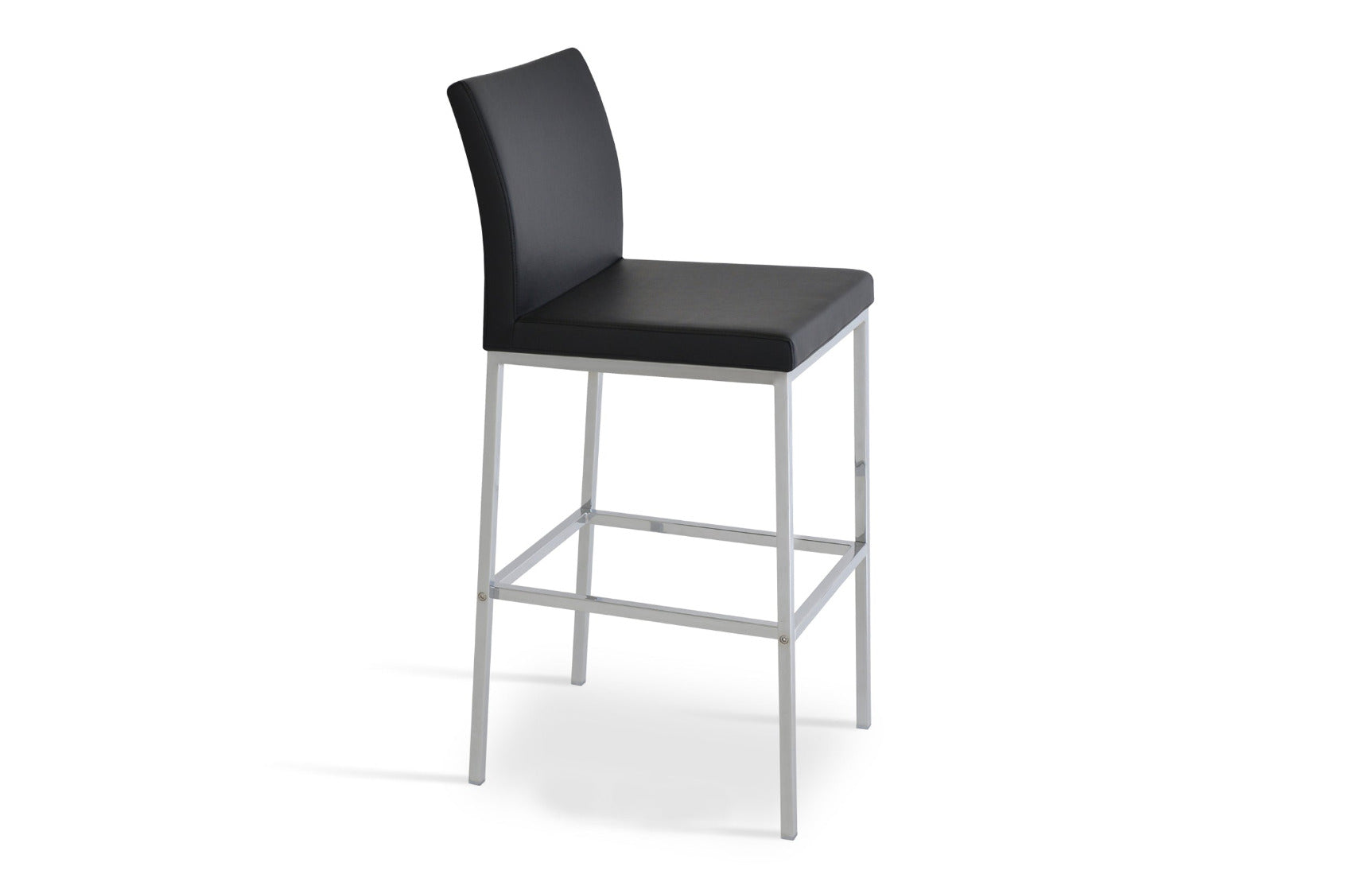 Aria Metal Bar Stool-Leather