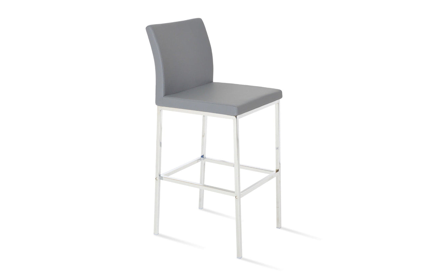 Aria Metal Counter Stool-Leather