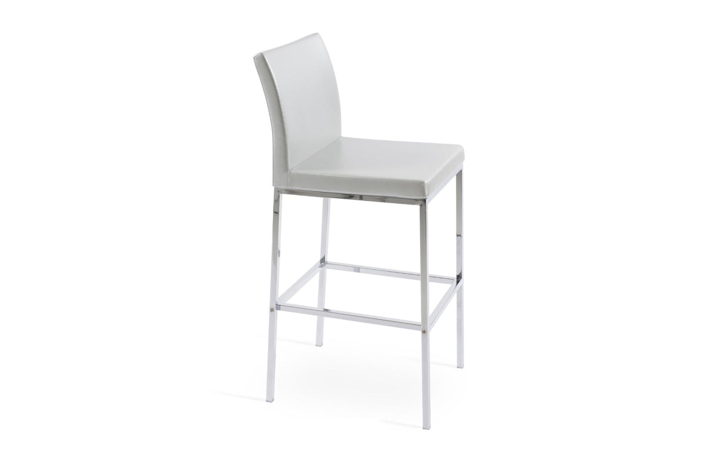 Aria Metal Counter Stool-Leather