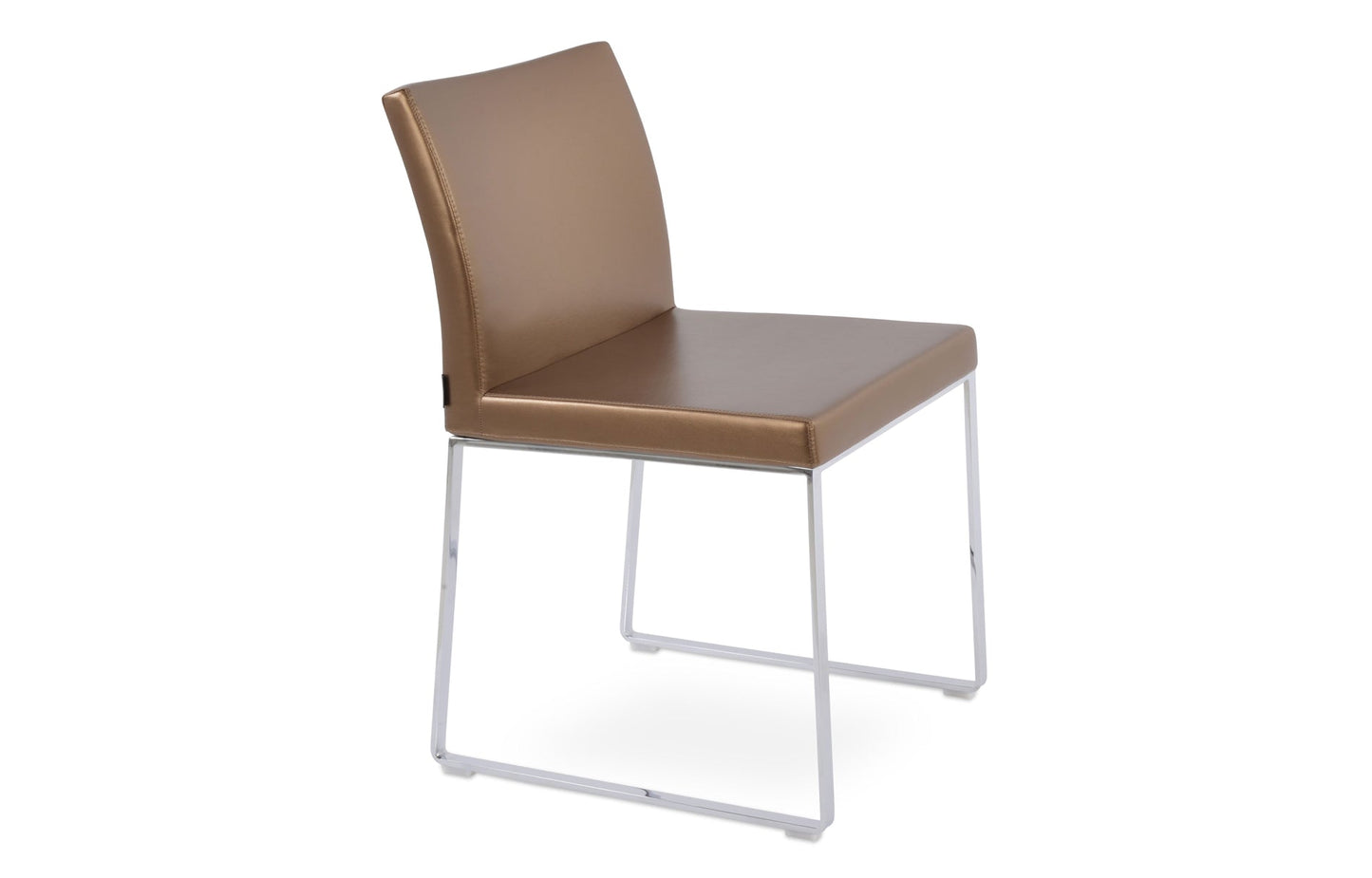 Aria Sled Wire Dining Chair-Leather