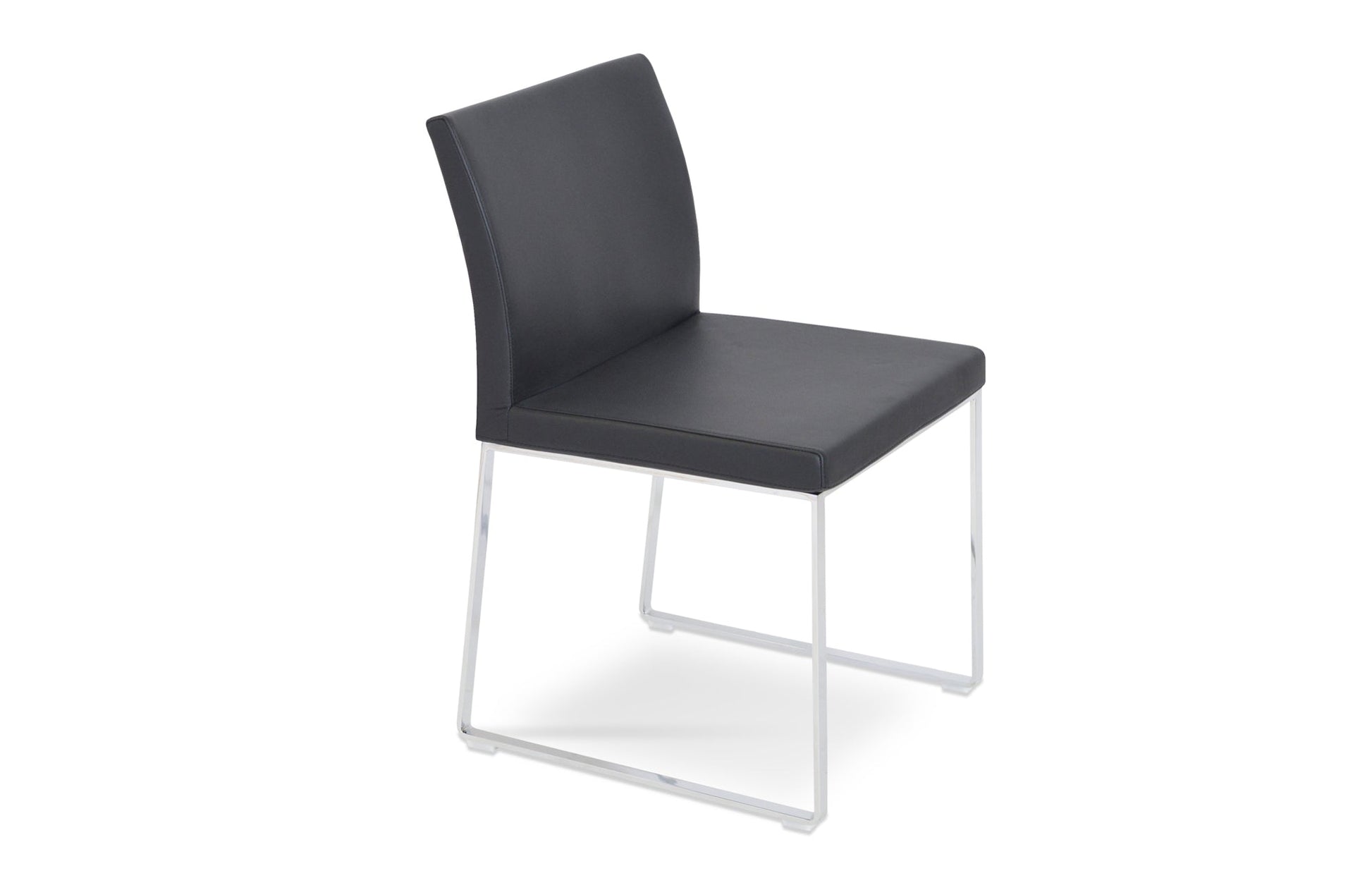 Aria Sled Wire Dining Chair-Leather