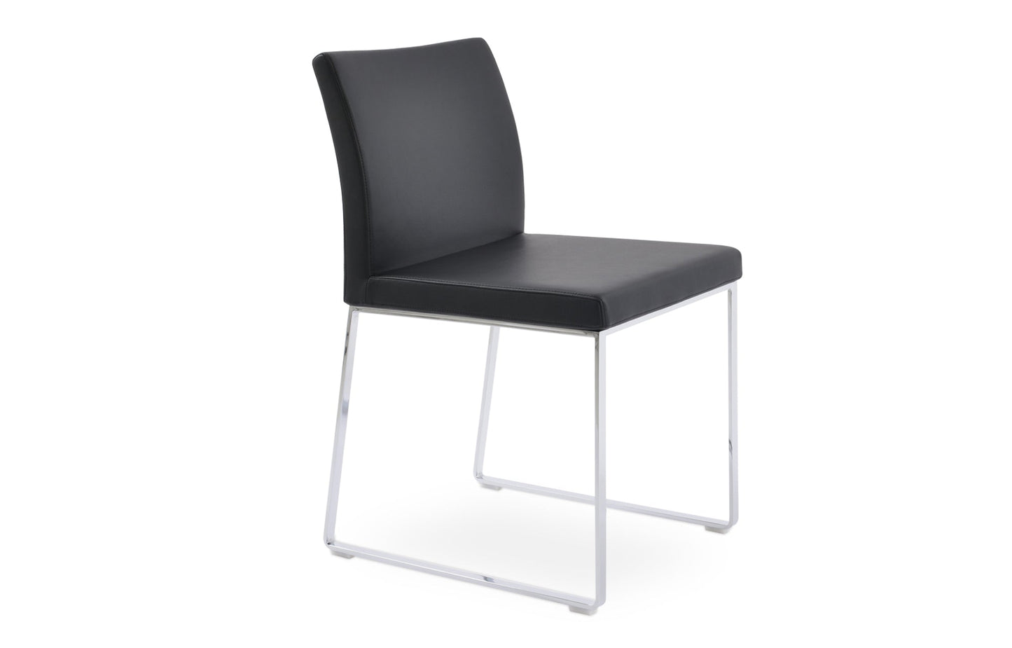 Aria Sled Wire Dining Chair-Leather