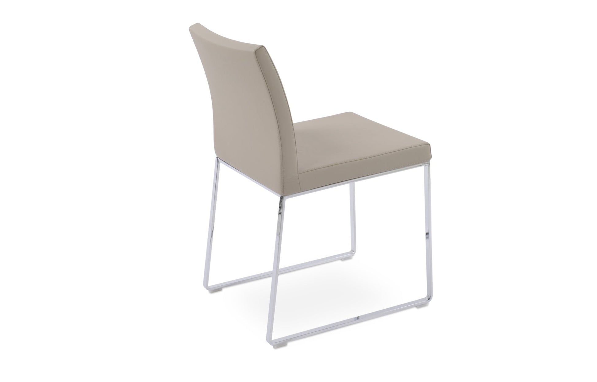 Aria Sled Wire Dining Chair-Leather