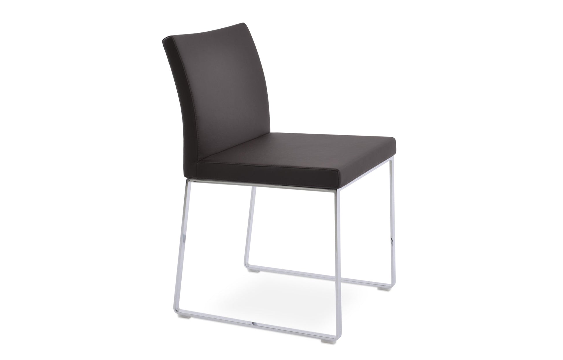 Aria Sled Wire Dining Chair-Leather