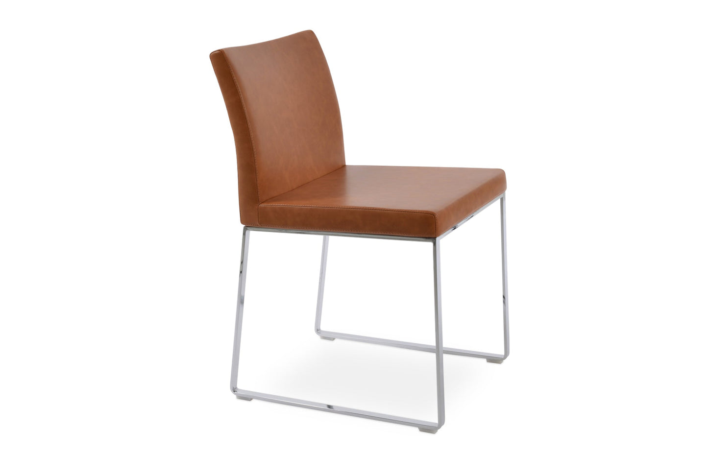 Aria Sled Wire Dining Chair-Leather