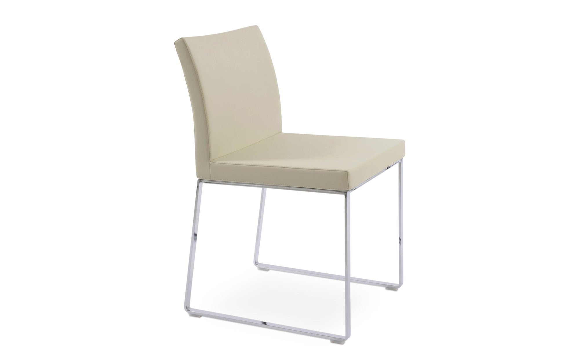 Aria Sled Wire Dining Chair-Leather