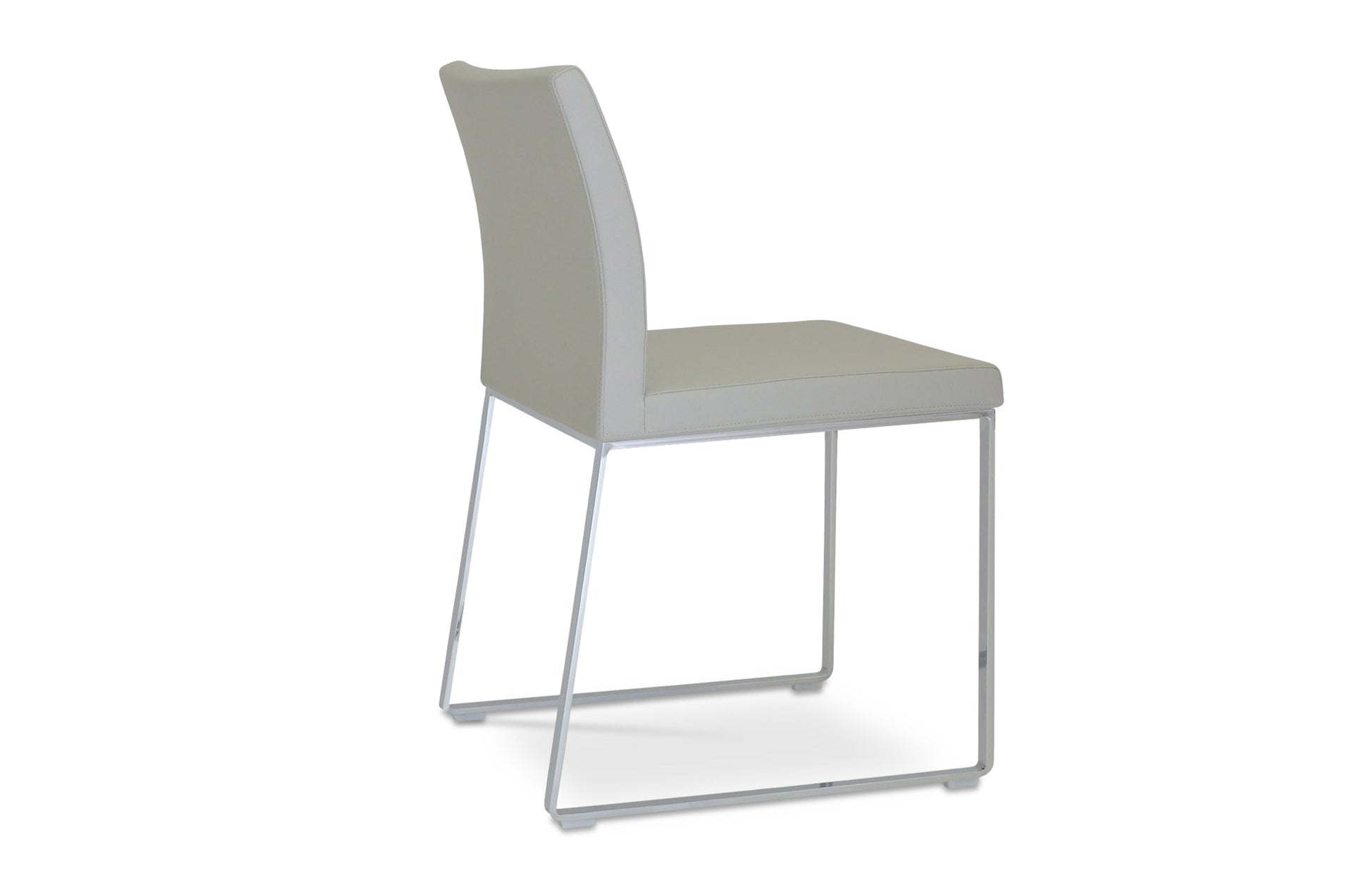 Aria Sled Wire Dining Chair-Leather