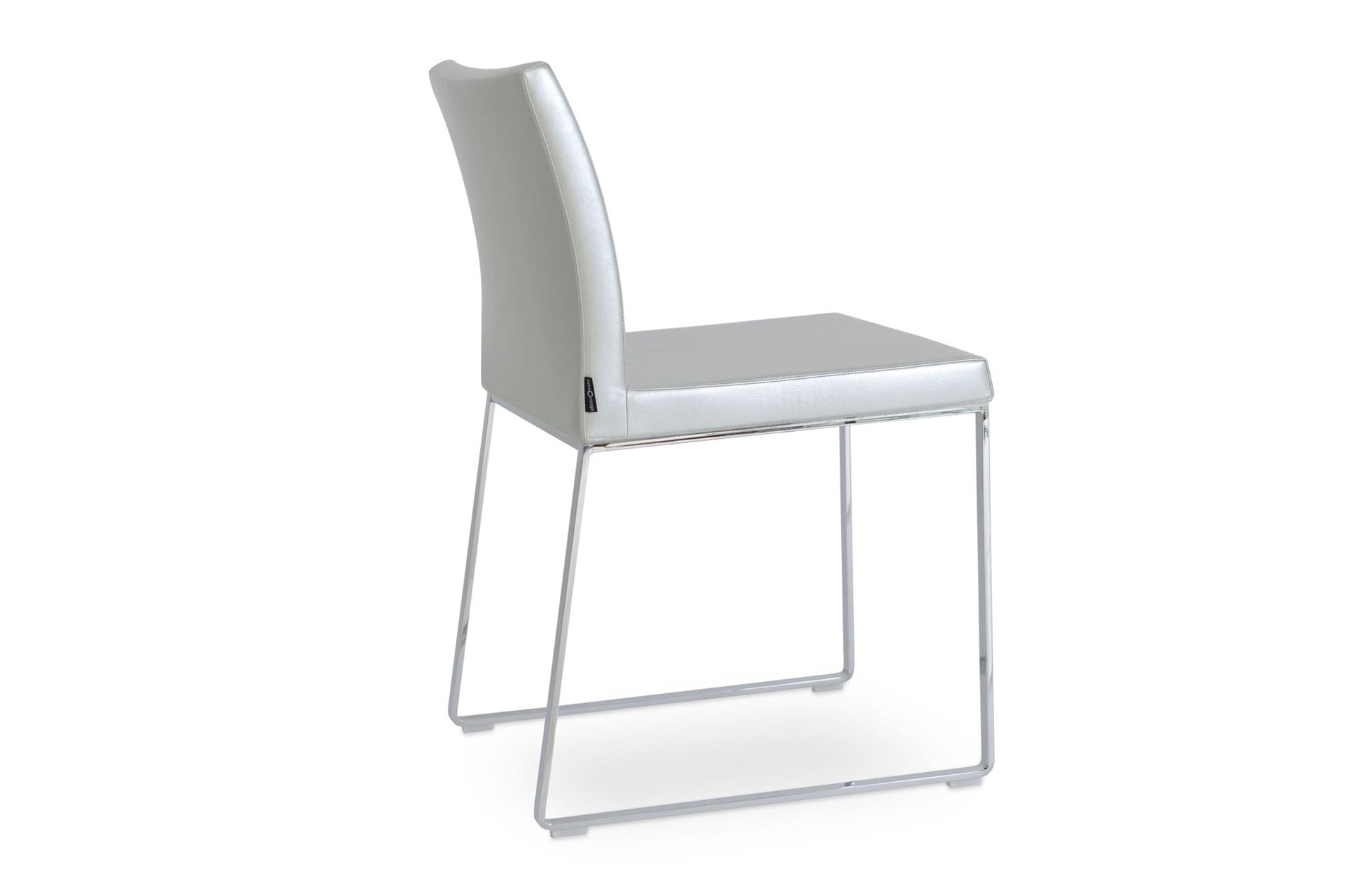 Aria Sled Wire Dining Chair-Leather