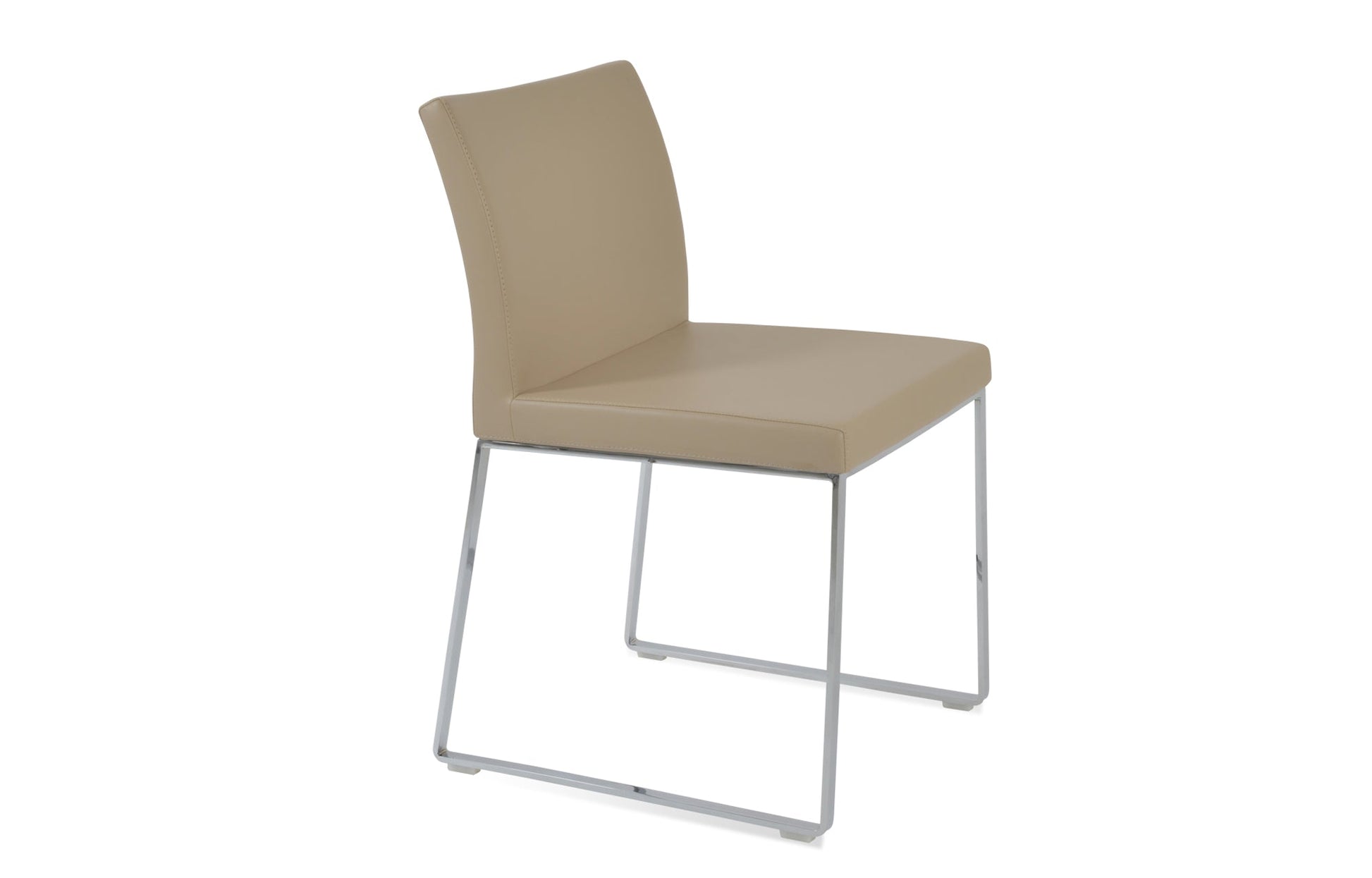 Aria Sled Wire Dining Chair-Leather