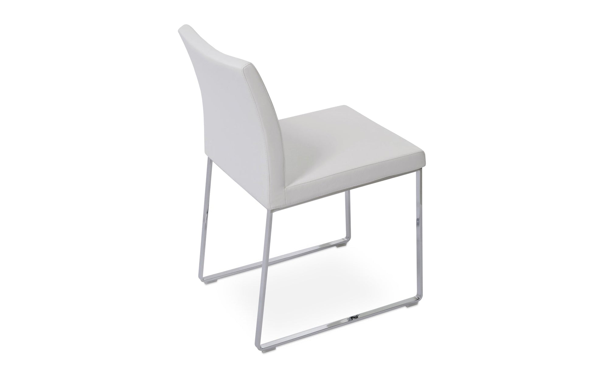 Aria Sled Wire Dining Chair-Leather